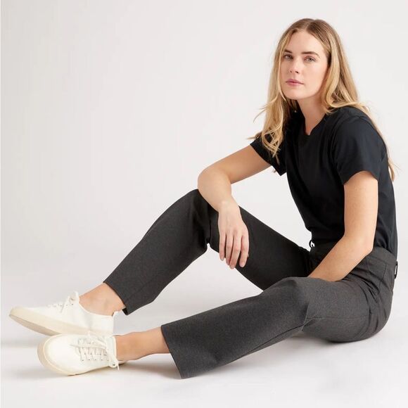 Quince Ultra-Stretch Ponte Bootcut Pant Women’s Medium Charcoal Gray Office Work - Picture 13 of 15